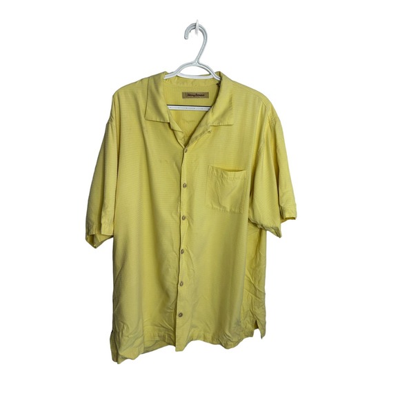 Tommy Bahama Other - Tommy Bahama sz XL yellow button up silk camp shirt mens